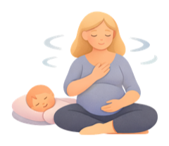 Icône de sophrologie post-natal - récupération et bien-être après la naissance